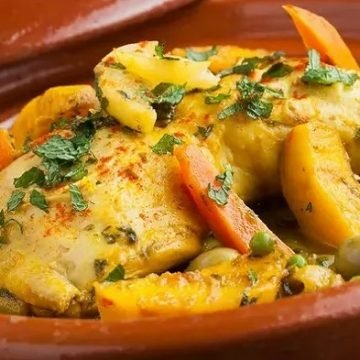 Tajine de poulet et pommes de terre